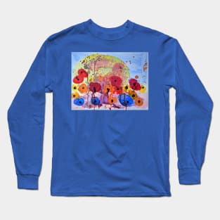 A Colorful Painting of Summer Flowers Long Sleeve T-Shirt